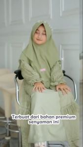 Lala Kids Usia 8-12tahun Dress Anak Gamis Anak Tanggung Gamis Anak Perempuan Matt Crinkle Mix Brukat