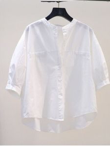 Áo Sơ Mi Nữ Dáng Rộng Phong Cách Hàn Quốc Mùa Hè Mới Dáng Chữ a Dài Tay Áo Sơ Mi Che Phủ Cơ Thể Thường Ngày Đa Năng