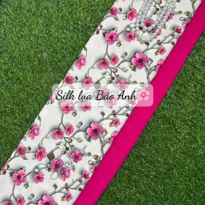 Vải Silk lụa Bảo Anh mã B1(khổ vải 1m5) vải may áo dài váy đầm bà bađồ bộ