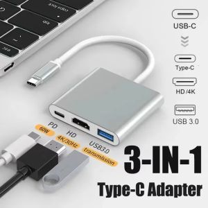 3 in 1 Type C To HDMI-compatible USB 3.0 Charging Adapter USB-C 3.1 Hub for Mac Air Pro Huawei Mate10 Samsung S8 Plus