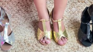 LAURA - Sepatu Dansa Latin/ Line Dance Lentur Hak 7CM