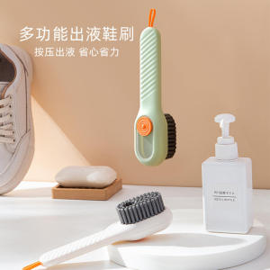 Laundry With Liquid Shoe Brush Press the Pressing Liquid to Wash Shoes Artifact Shoe Brushing Tool Press Type Does Not Hurt Clothes Cleaning Brush