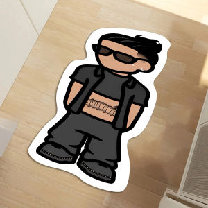 VIKAMA Nhân Vật Hoạt Hình Hình Thức Giả Thảm Thảm Cool Boy Chào Mừng Thảm Cho Phòng Ngủ Phòng Khách Trong Nhà Trang Trí Nhà Có Thể Giặt Bằng Máy