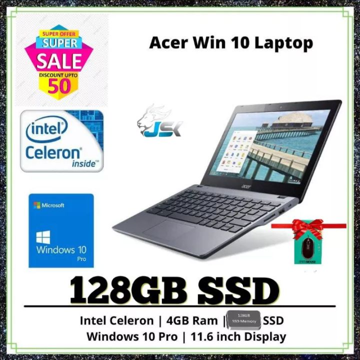 ACER LAPTOP 11' WITH WINDOW 10 RAM 4GB SSD 128GB