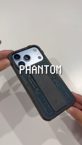 Skinarma Phantom Mag-Charge iPhone 18 Pro / Pro Max Phone Case with Grip-Stand Leatherette Back Exterior