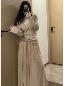 plus Size Casual Knitted Set Womens High Waist Mini Skirt Top Bottoms Two-Piece Ensemble Pure Desire Fashion Spring 2025