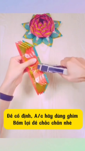 Giấy Cúng Gấp Hoa Sen -In Nhũ dày [9 Màu]-Hoa Sen cúng dường.... [Combo 10 tờ] Dễ Gấp