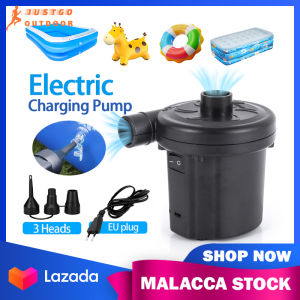 Electric Air Pump With 3 Nozzle Sizes For Swimming Pool EU Plug 220V Inflatable Bed Portable Boat Sofa Pump Inflator | JUSTGO OUTDOOR
