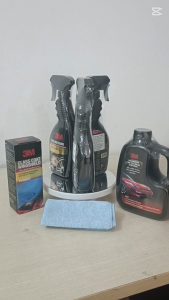 Bộ 5 món chăm sóc xe toàn diện gồm chống bám nước xà bông rửa xe đánh bóng sơn vệ sinh da nội thất lốp xe 3M 3M-CBTDM - tặng khăn lau ô tô chuyên dụng
