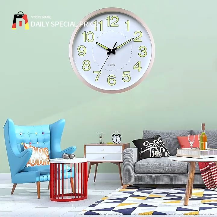 JAPAN Original 12" Luminous Wall Clock Glow In The Dark with Night ...