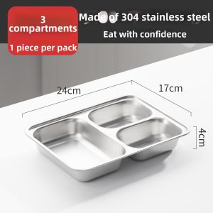 Stainless Steel Sectional Dish Serving Tray for Hot Pot Ingredients