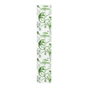 VIKAMA Flower Chinese Plant Printed Table Runner Chinese Jungle Style Rural Farmhouse Table Decoration Kitchen Decoration