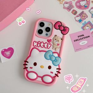 Sanrio | Cute Cartoon Sanrio Hello Kitty Silicone Phone Case For iphone 17Air 16 15 14 13 12 17 Pro Max Plus Shockproof Bumper Soft Cover