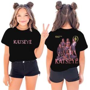 Bandai | KATSEYE Trendy Girls Printed Childrens Round-neck Short-sleeved T-shirt for Summer Loose and Comfortable Casual Wear