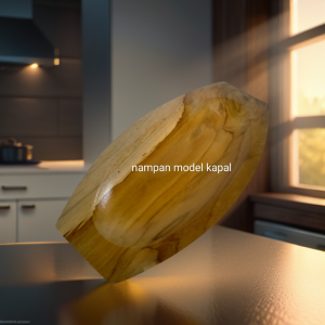 Nampan Kayu Jati Model Kapal Ukuran 30x16cm