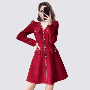 French Red Little Elegant Dress