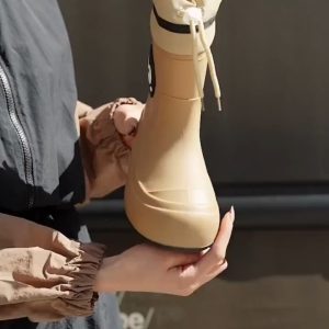 Cute Childrens Rain Boots Girls Non-Slip Water Shoes Mid-Calf Boys Rain Boots Big Kids Waterproof S with Fun Black Eye Design