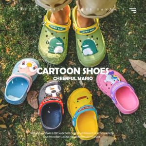 🇲🇾ReadyStock Cheerful Mario Colorful EVA Hook & Loop Beach Sandal Slippers Outdoor Kid Shoe Kasut Kanak-Kanak Selipar