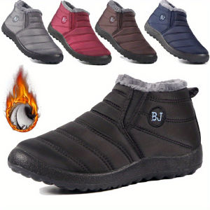 Womens Waterproof Non-slip Warm Snow Shoes Comfortable Low Top Hiking Shoes