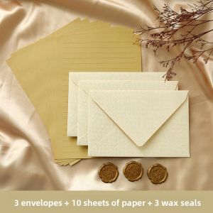 Thickened Linen Envelope Set Romantic Handwritten Love Letters Valentines Day Confession High-End Feeling Couple