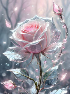 Huacan Rose DIY Diamond Paintings Flower New Collection Mosaic Leaf Diamond Embroidery Art Picture Of Rhinestones