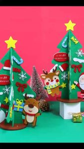 Set cây thông noel để bàn tự làm chất liệu vải nỉ