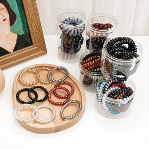 ยางรัดผมแบบบางขนาดเล็กสไตล์เกาหลี ยางรัดผมแบบไร้รอย สายโทรศัพท์ รัดผมแบบนุ่ม แฟชั่นสำหรับผู้หญิง