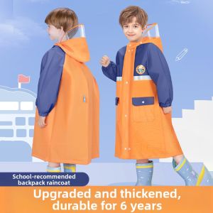 MUHONGYU | Childrens School Use Raincoat With Backpack Space Rainproof Thick