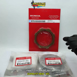 Paket Kopling 3 item supra fit new lagenda revo lama supra fit / paketan kampas kopling supra fit new + mangkok ganda + kampas ganda lagenda kfl