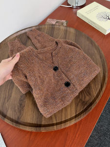 QINGNAER | Retro Medallion Fashionable V-Neck Button Long Sleeve Knit Cardigan