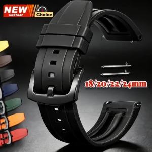 18mm 20mm 22mm 24mm Universal Tropic Rubber Strap for Seiko Silicone Watch Band for Rolex Bracelet Quick Release Women Men Belt