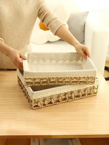 Romantika Desktop fabric rattan wicker hand-woven environmental protection storage basket rattan simple sundries snacks storage basket