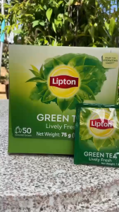 Lipton Green tea lively fresh ชาเขียวธรรมชาติ100%กล่องใหญ่50ซอง