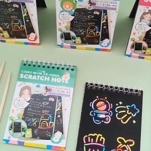 10 แผ่น Scratch Book - สมุดขูดลายสีรุ้ง DIY พร้อมด้ามไม้ สำหรับขูดสี สินค้าที่ไม่ต้องรอนาน