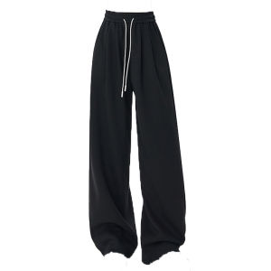 MiiOW | High Waist Wide Leg Pants Womens Sporty Drapey Straight Casual Sweatpants Spring Autumn Style Loose Fit Comfortable Cotton