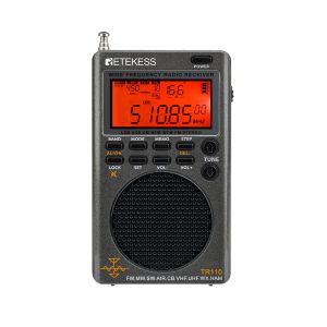Máy Thu Sóng Ngắn Di Động Retekess TR110 SSB FM MW SW LSB CB VHF UHF Với Chức Năng Cảnh Báo NOAA Đầu Thu Kỹ Thuật Số Radio Ngoài Trời AM/FM