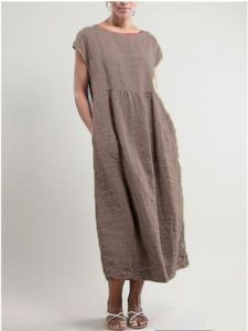 round Neck Dress with Loose Pockets Loose Pocket Pullover round Neck Dress