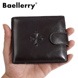 กระเป๋าสตางค์หนังแท้สำหรับผู้ชาย Baellerry แบบพับสั้น ความจุเยอะ ใส่เงินสดและบัตรได้หลายช่อง ป้องกัน RFID