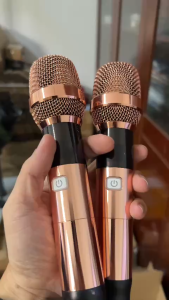 HT-128 (vàng) Micro không dây Thu sóng tốt Chống hú Độ nhạy cao sử dụng cho các loại loa kéo và Amply