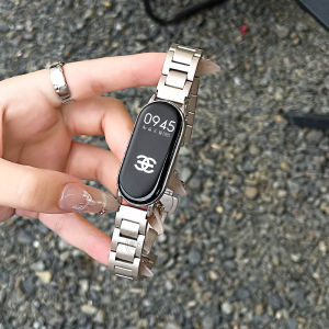 สายนาฬิกาผู้ชายผู้หญิงแบบอัจฉริยะสำหรับ Xiaomi Band 9 สายโลหะแบบใหม่สำหรับผู้ชายและผู้หญิง สายนาฬิกาแบบอัจฉริยะแบบสัมผัส NFC สายรัดข้อมือแบบอัจฉริยะ
