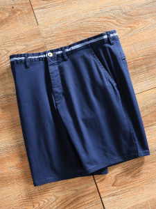 กางเกงขาสั้นผู้ชายทรงสลิมฟิตผ้าคอตตอนผสมเอวกลางระบายอากาศได้ดี กางเกงขาสั้นผ้าฝ้ายยืดยืดหยุ่นสำหรับฤดูร้อน