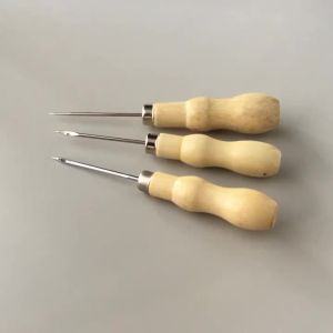 Kim Khâu Giày Thủ Công Siêu Bền Đầu Kim Bằng Kim Loại Cán Gỗ Dùng Cho Thủ Công Da & Sửa Giày Dụng Cụ Đục Tay Cầm.