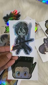 Stiker Hologram Kirito Sword Art Online Ukuran 8 cm