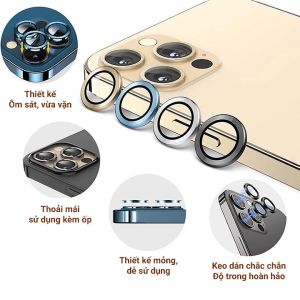Bộ 3 mắt dán bảo vệ camera iPhone 17 pro max 16 pro max 15 pro max 144/Pro pro max 13 pro max 11 Pro max 12 Pro Max 12 Mini 13 Mini Titan chống trầy xước màu nguyên bản - Phụ kiện ATI