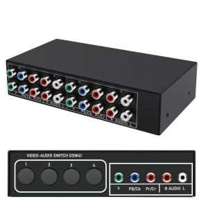 YPbpr Component Switch 4/3 in 1 out RGB Switch Selector Box 5 RCA Component Ypbpr Switch Box Cable for Wii PS2 DVD TV STB