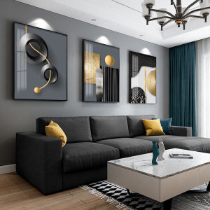 Modern Minimalist Luxury Abstract Triptych Living Room Decorative Painting