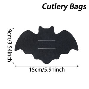 6/12pcs Halloween felt knife and fork bag spider web bat shaped Halloween party table decoration knife and fork storage set
