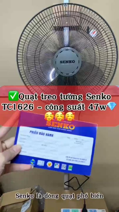 Quạt Treo Tường 3 Cánh, 2 Dây Giựt Senko TC1626 - Công Suất 47w - Hàng Chính Hãng - Bảo Hành 24 Tháng