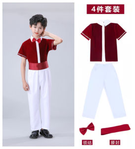 June 1 Kids Choir Costume Clothing Poetry Recitation Primary and Secondary School Students British Style Princess Dress Love National Day