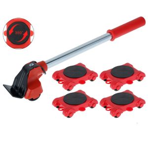 Furniture Mover Set Portable Furniture Mover Tool Labor-Saving Transport Lifter Heavy Stuffs Moving Wheel Roller Bar Hand Tools